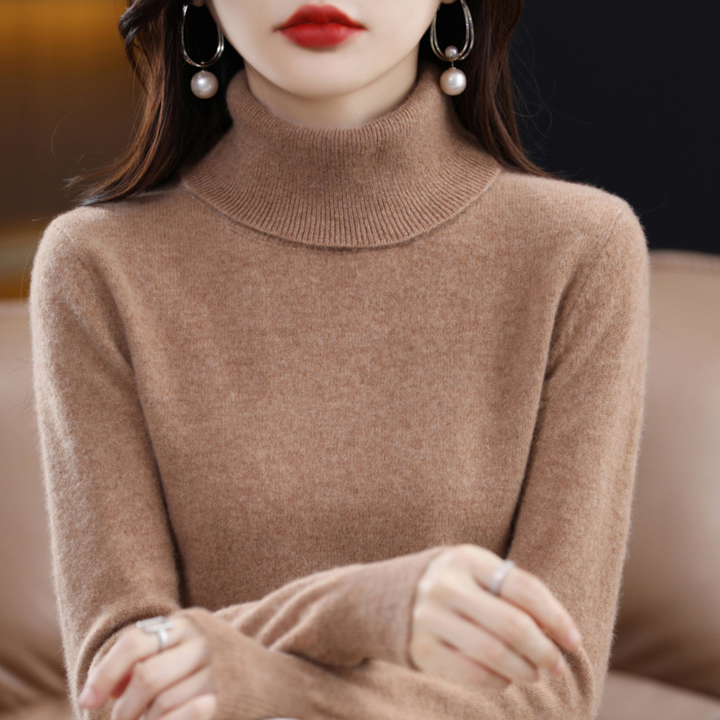 Julia │ Women's Turtleneck Ribbed Knit Jumper