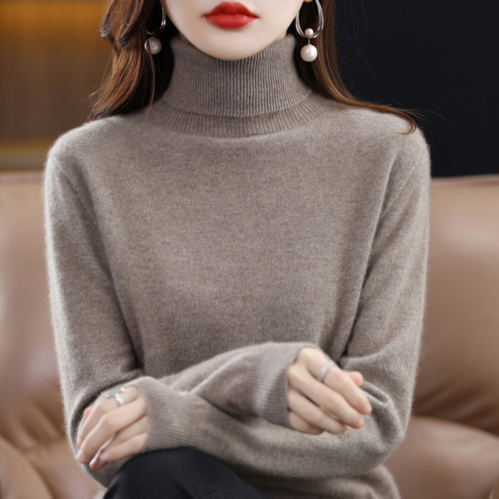 Julia │ Women's Turtleneck Ribbed Knit Jumper