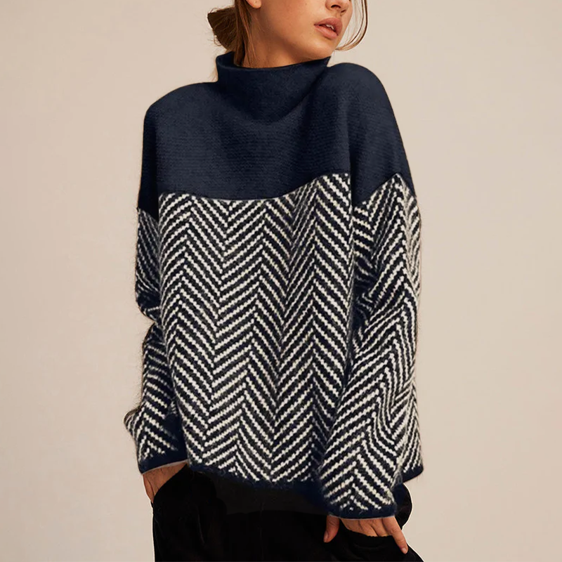 Phoebe │ Women's Cashmere Blend Textured Turtleneck Jumper