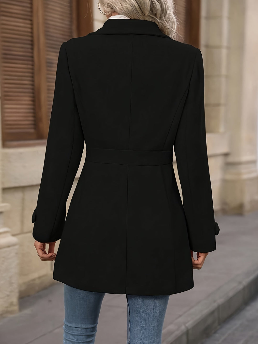 Martha │ Women's Tailored Mid-Length Coat With Notched Lapels And Button Front