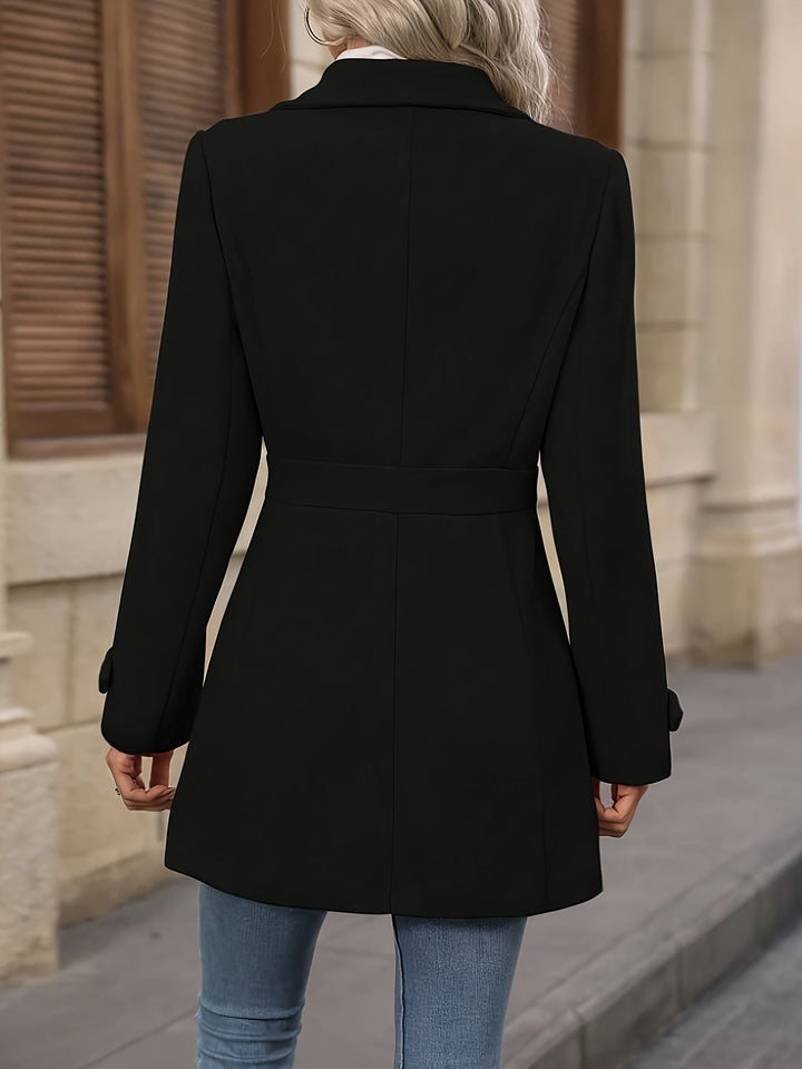 Martha │ Women's Tailored Mid-Length Coat With Notched Lapels And Button Front