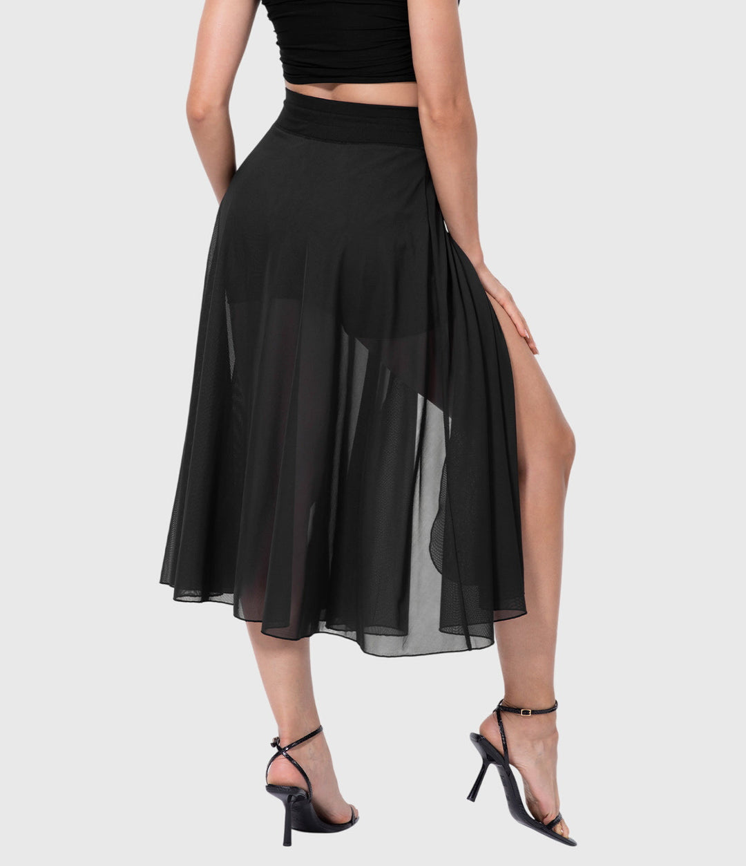 Arabella │ Women's High Waist Two-Layer Midi Skirt