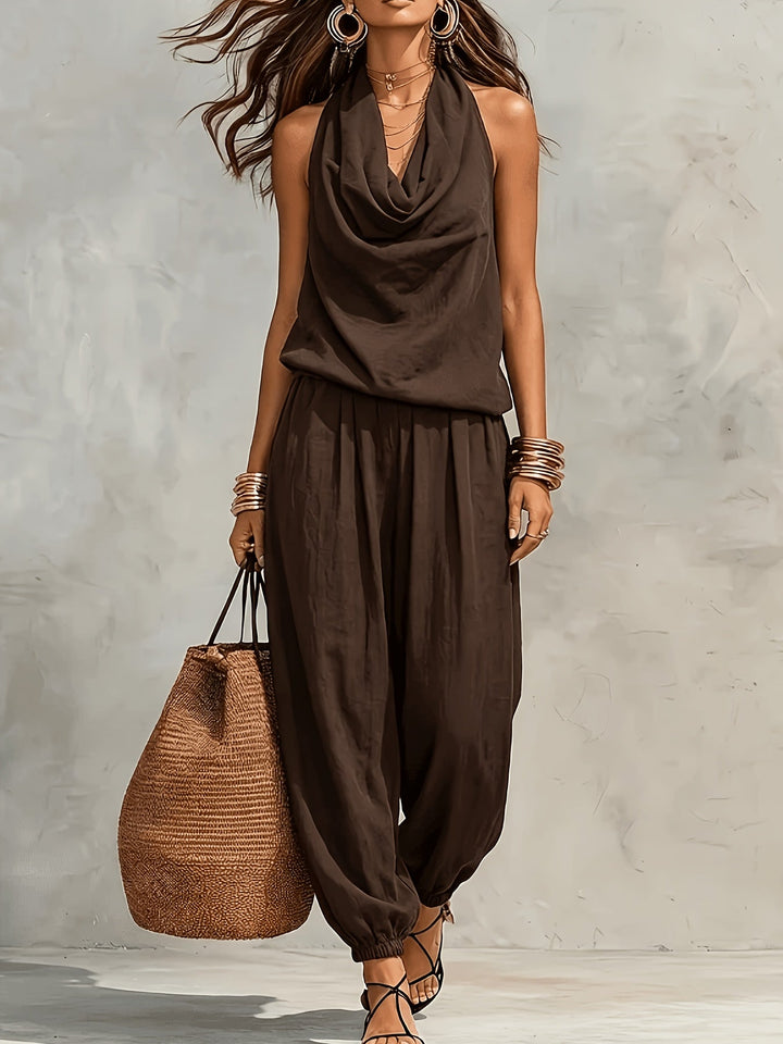 Sienna | Women's Cowl Halterneck Balloon Leg Co-ord Set