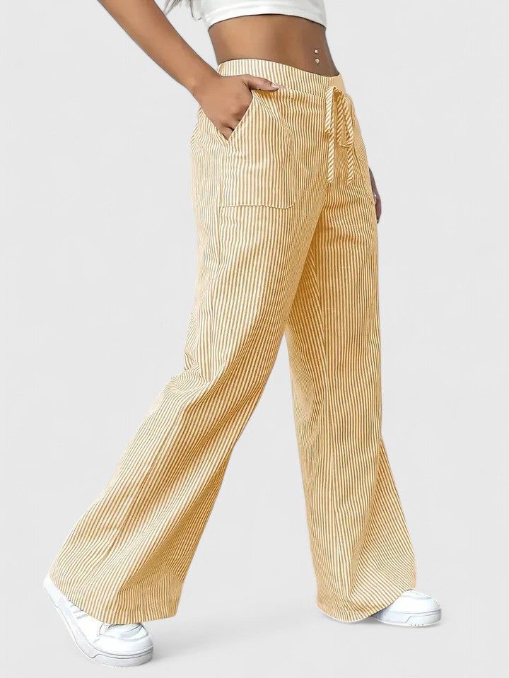 Agatha │ Women's Wide Leg Drawstring Waist Trousers