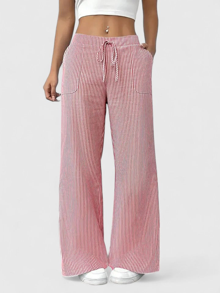 Agatha │ Women's Wide Leg Drawstring Waist Trousers