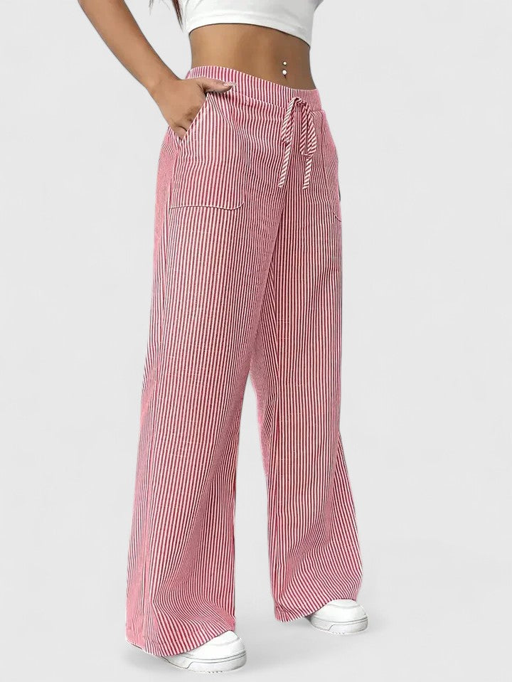Agatha │ Women's Wide Leg Drawstring Waist Trousers