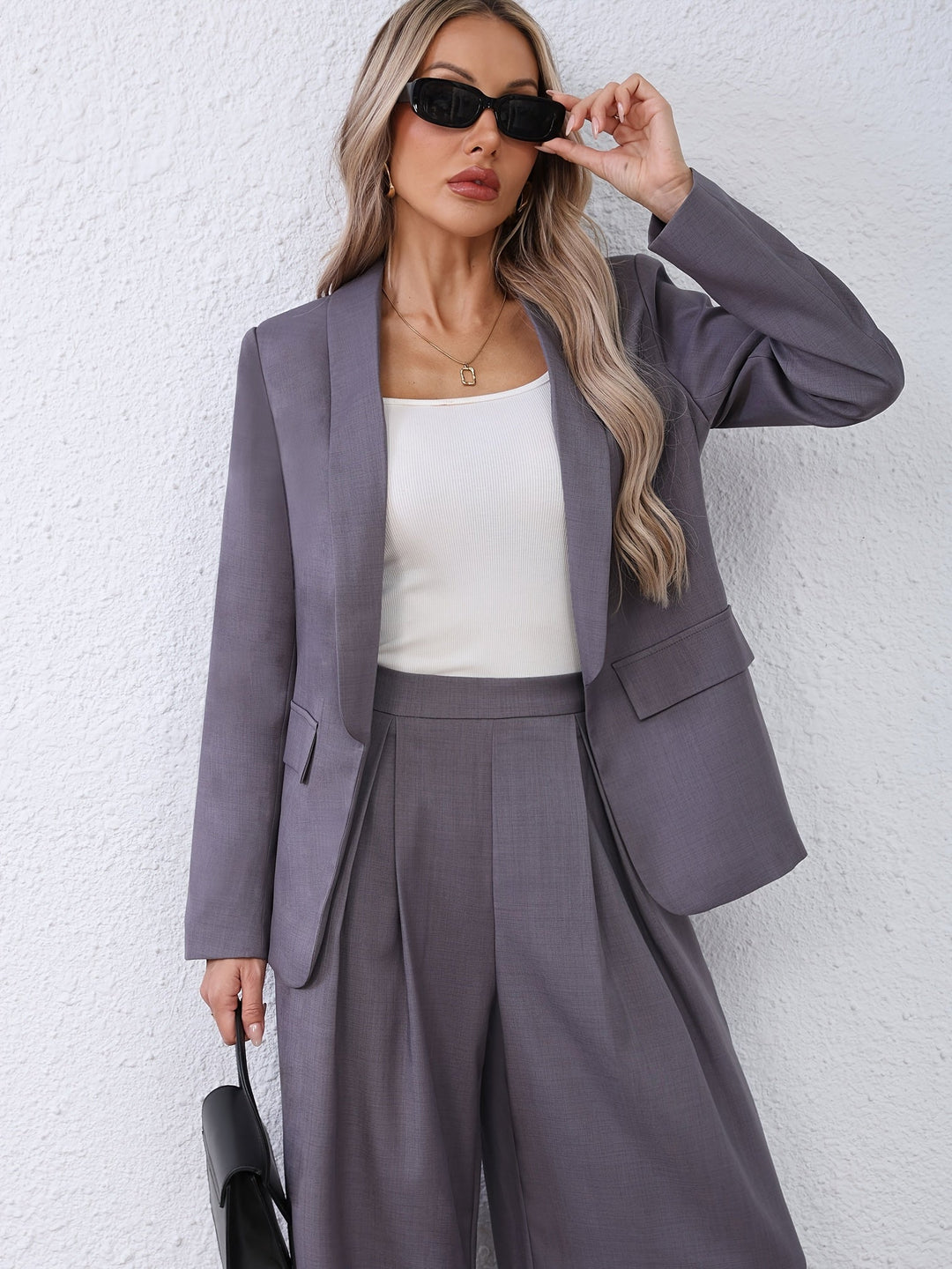 Claudia │ Women's Oversized Blazer And Wide Leg Trousers Two-Piece Set