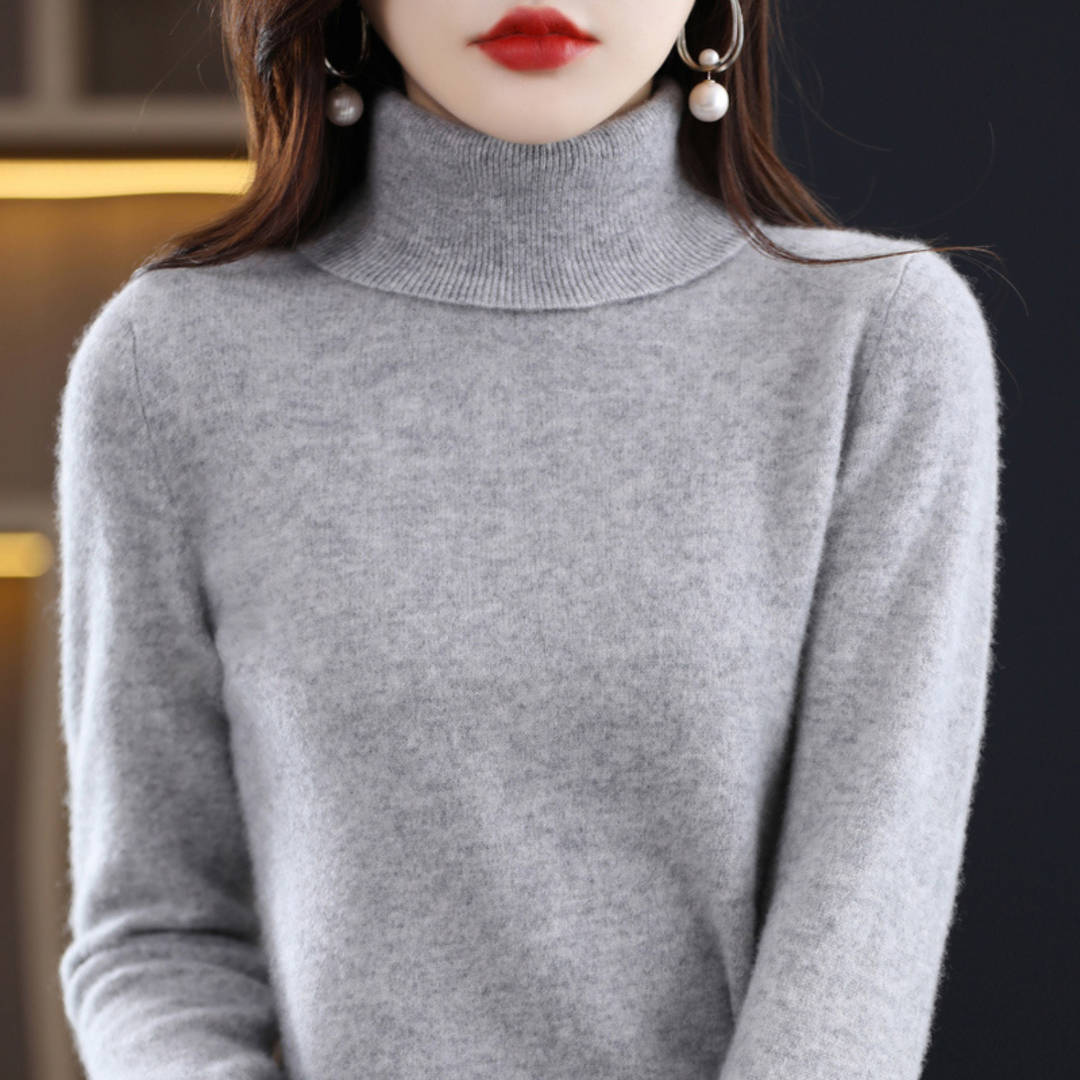 Julia │ Women's Turtleneck Ribbed Knit Jumper