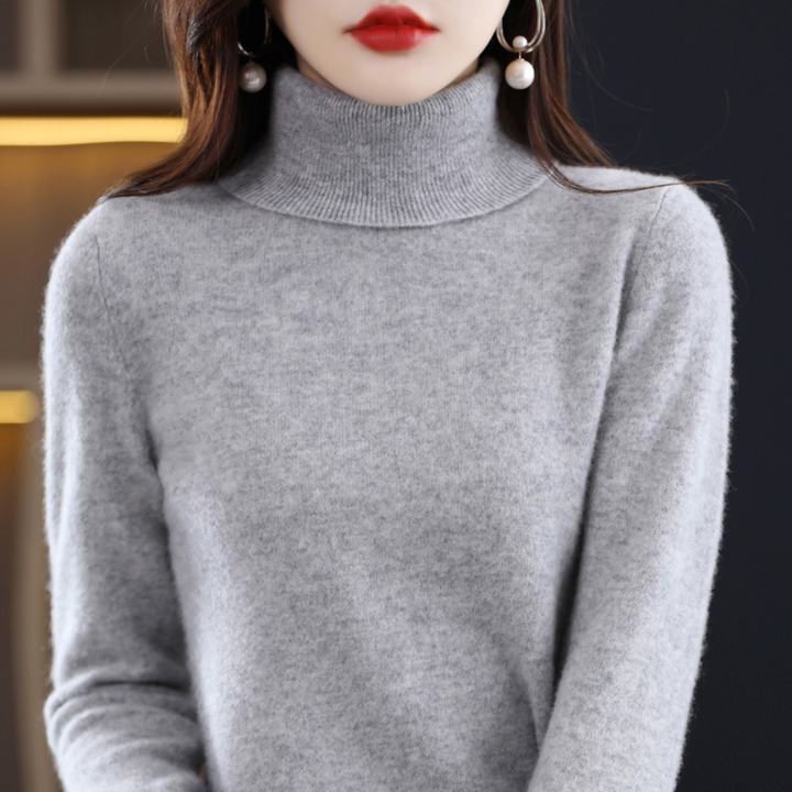 Julia │ Women's Turtleneck Ribbed Knit Jumper