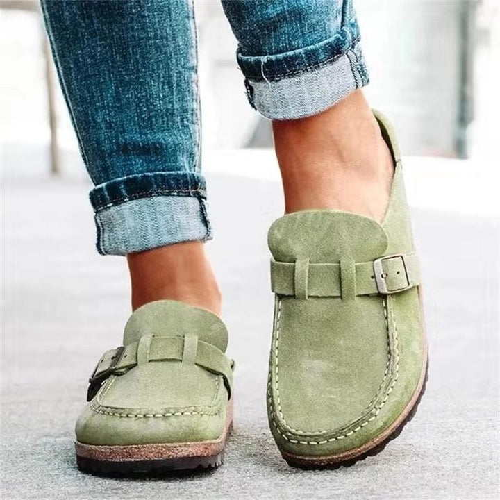 Josephine │ Women's Buckle Detail Slip-On Loafers