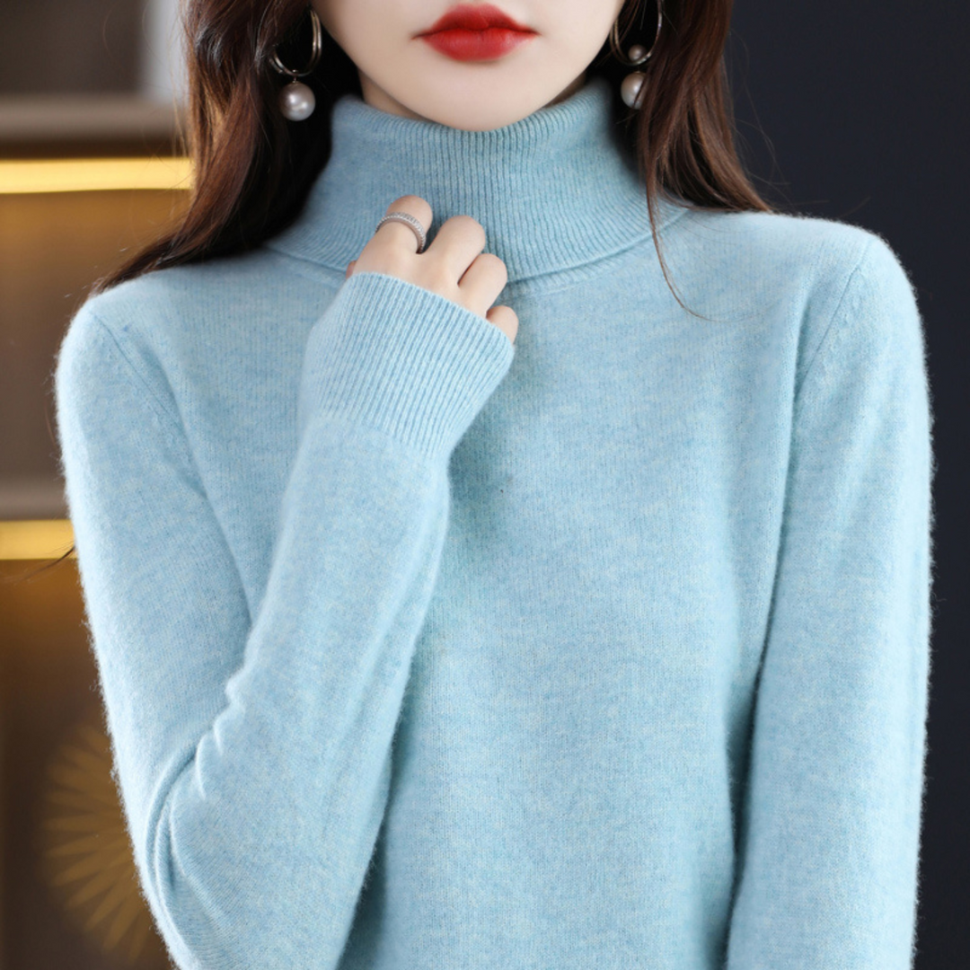 Julia │ Women's Turtleneck Ribbed Knit Jumper