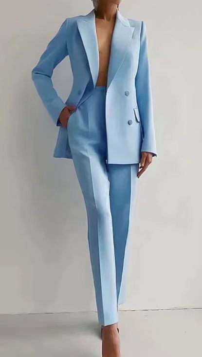 Augusta │ Women's Double Breasted Blazer And Slim Trousers Suit Set