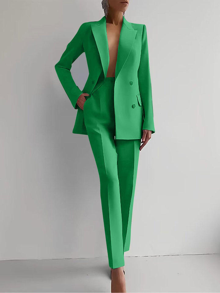 Augusta │ Women's Double Breasted Blazer And Slim Trousers Suit Set
