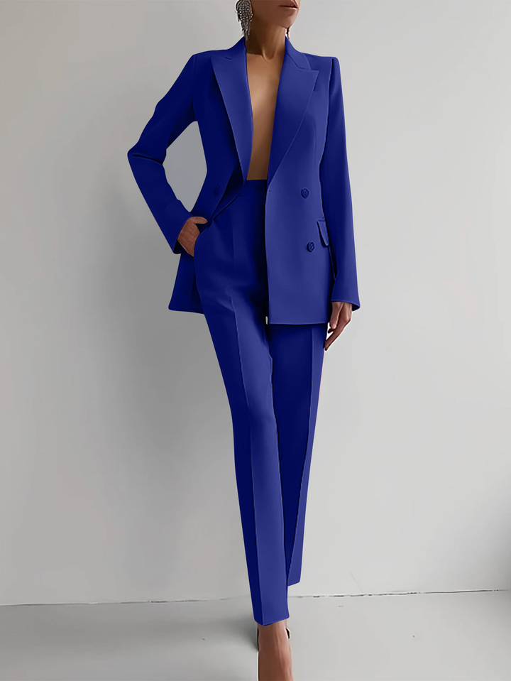 Augusta │ Women's Double Breasted Blazer And Slim Trousers Suit Set