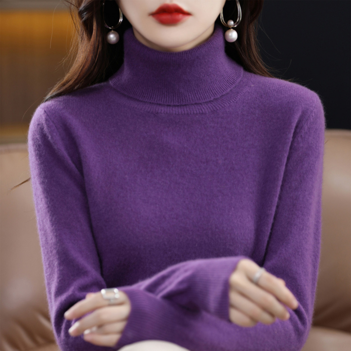 Julia │ Women's Turtleneck Ribbed Knit Jumper