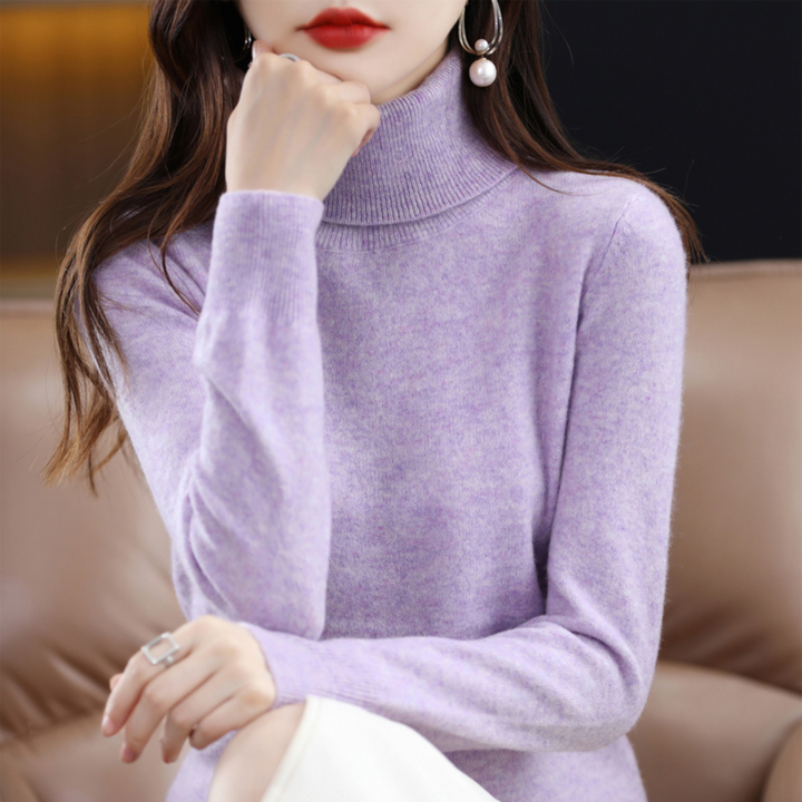 Julia │ Women's Turtleneck Ribbed Knit Jumper