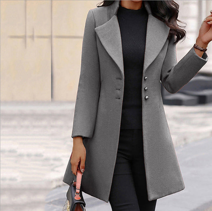 Dora │ Women's Longline Wool Coat With Button Front