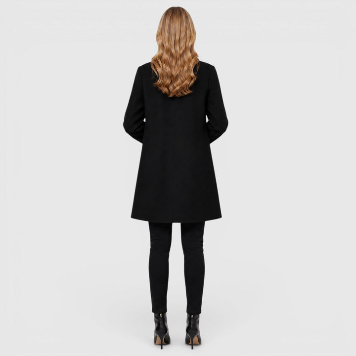Lillian │ Women's Tailored Longline Coat With Button Front And Side Pockets