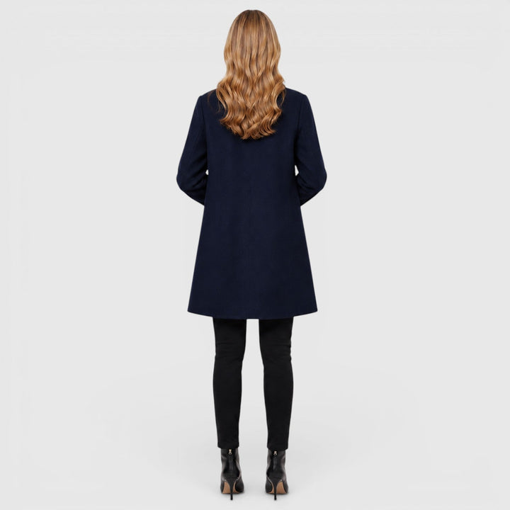 Lillian │ Women's Tailored Longline Coat With Button Front And Side Pockets
