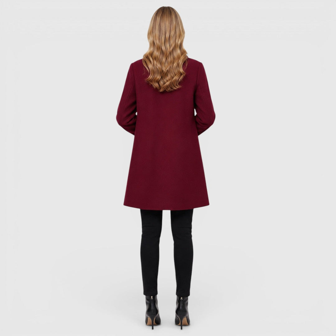 Lillian │ Women's Tailored Longline Coat With Button Front And Side Pockets