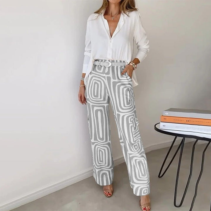 Isadora │ Women's Linen Sleeveless Top And Wide-Leg Trousers Two-Piece Set
