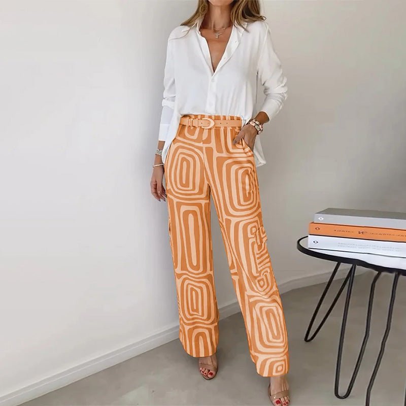 Isadora │ Women's Linen Sleeveless Top And Wide-Leg Trousers Two-Piece Set