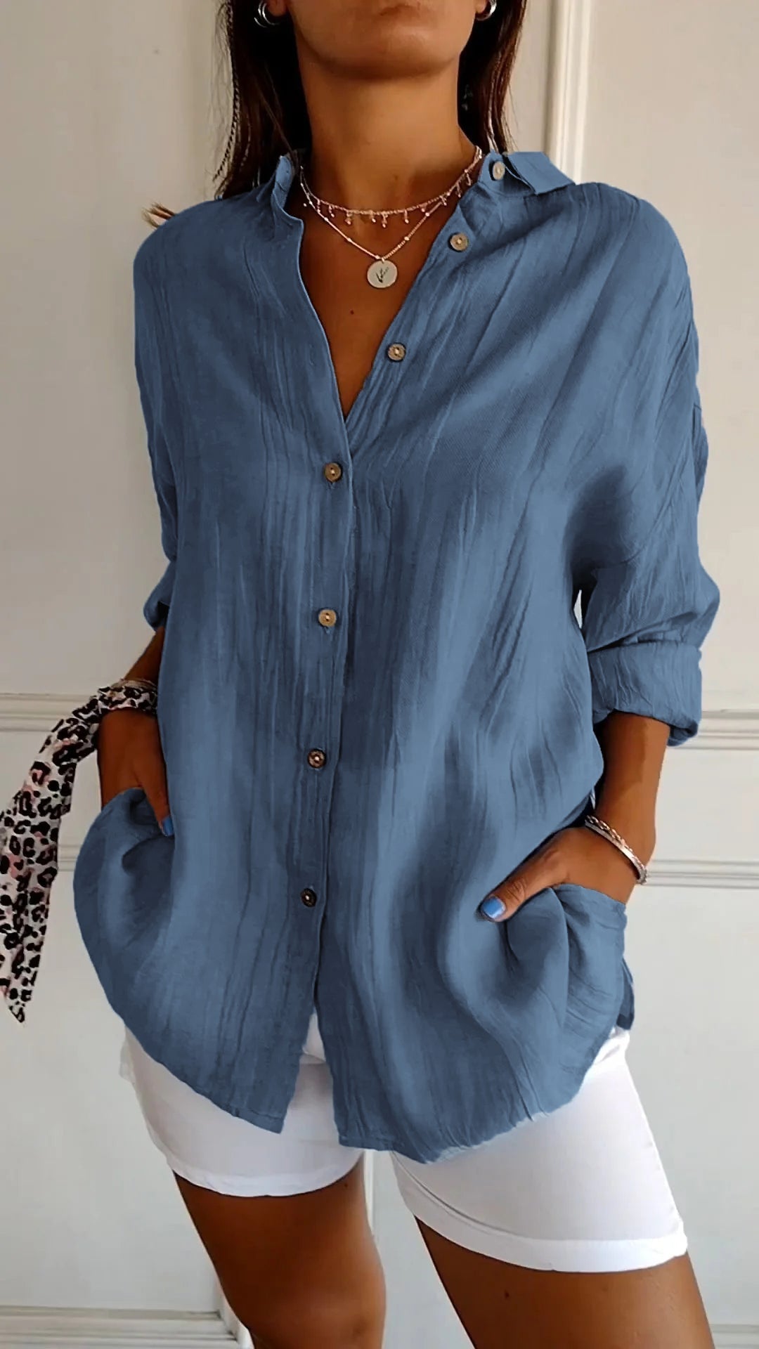 Refined Ladies' Shirt - Elena-Dark Blue-S-State of Style