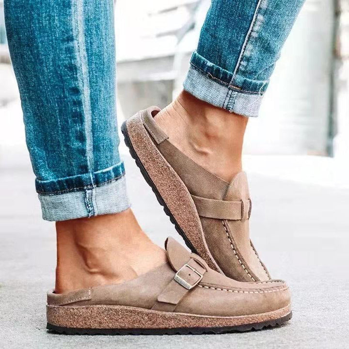 Josephine │ Women's Buckle Detail Slip-On Loafers