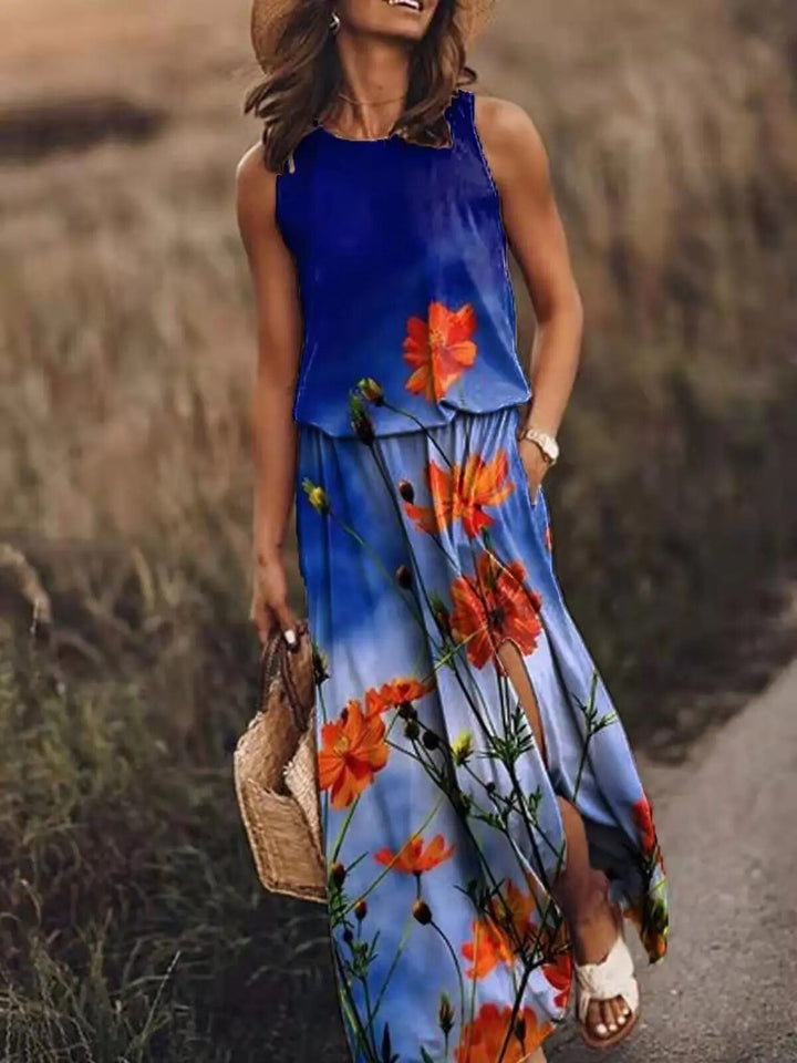 Jane │ Women's Sleeveless Crop Top And Maxi Skirt Two-Piece Set For Summer
