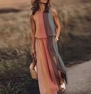 Jane │ Women's Sleeveless Crop Top And Maxi Skirt Two-Piece Set For Summer