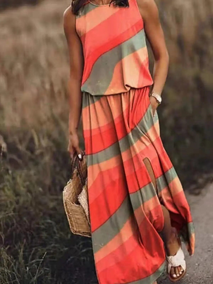 Jane │ Women's Sleeveless Crop Top And Maxi Skirt Two-Piece Set For Summer