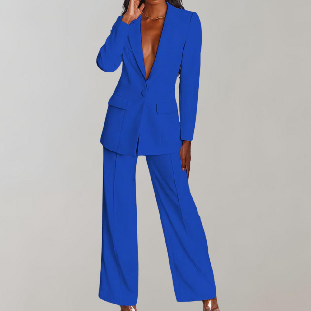 Stylish Blazer and Trouser Set - Elena-Blue-S-State of Style