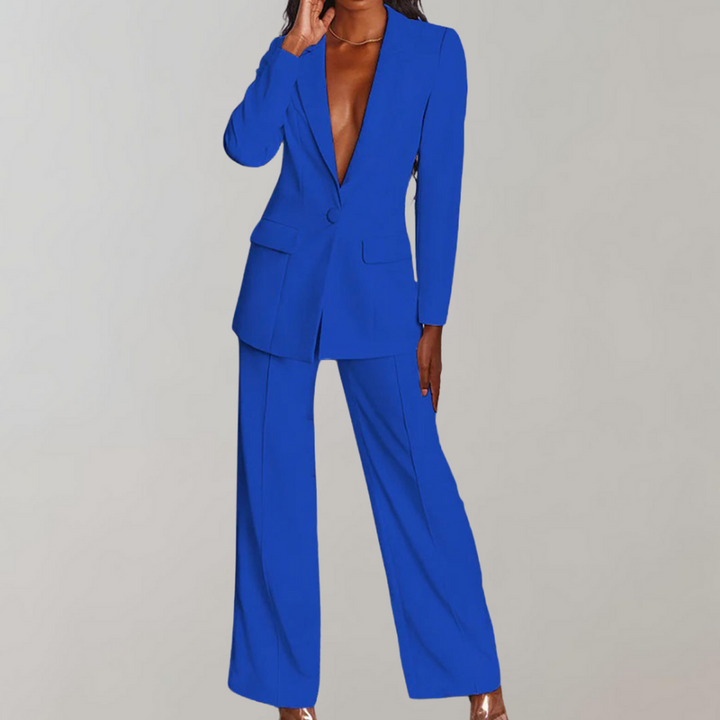 Stylish Blazer and Trouser Set - Elena-Blue-S-State of Style