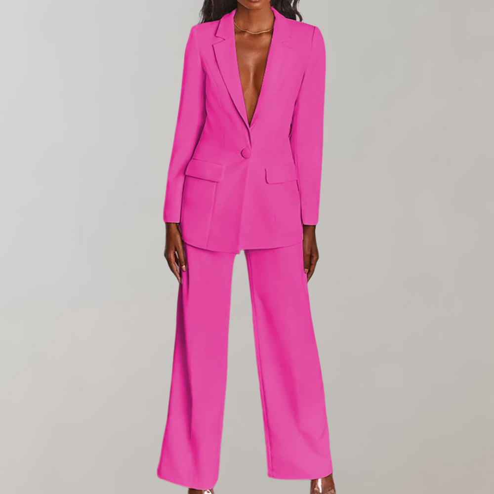 Stylish Blazer and Trouser Set - Elena-Fuchsia-S-State of Style