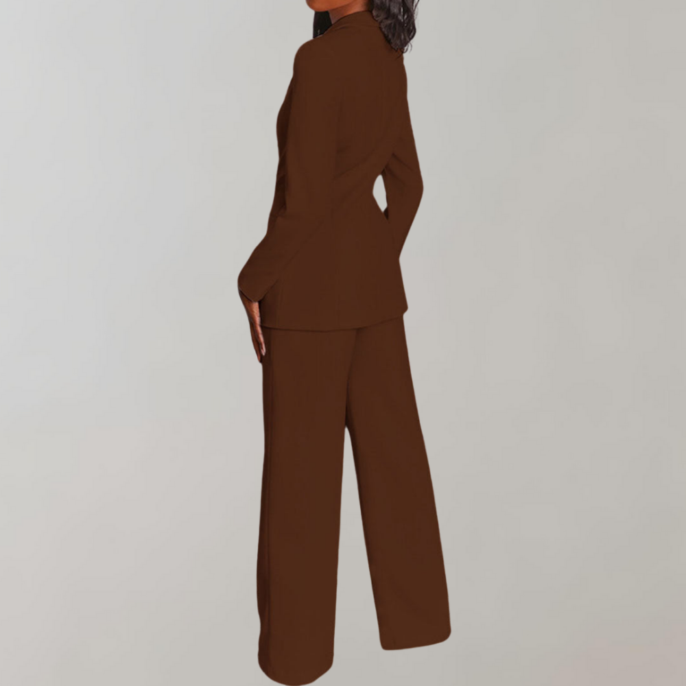 Stylish Blazer and Trouser Set - Elena-Yellow-S-State of Style