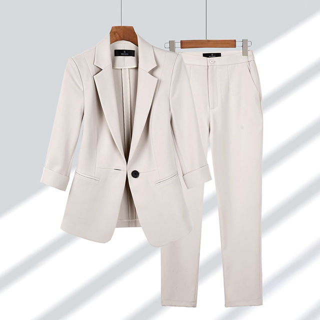 Two-Piece Ladies Suit - Elise-Beige-S-State of Style