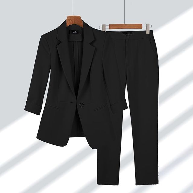 Two-Piece Ladies Suit - Elise-Black-S-State of Style