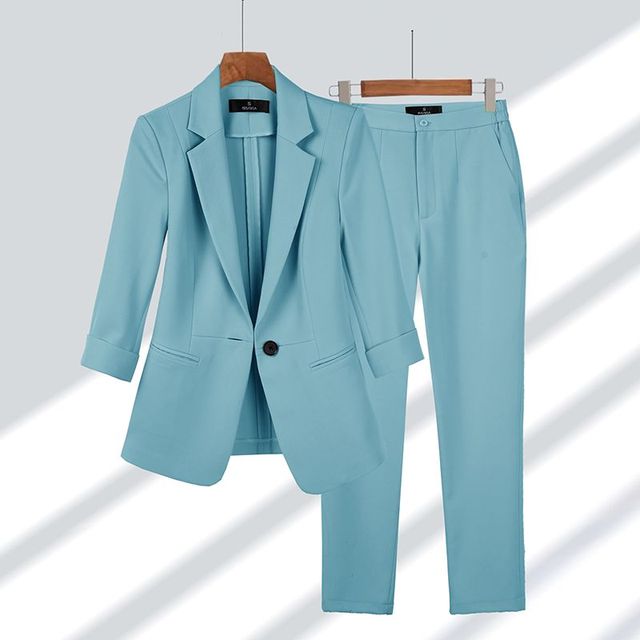 Two-Piece Ladies Suit - Elise-Blue-S-State of Style