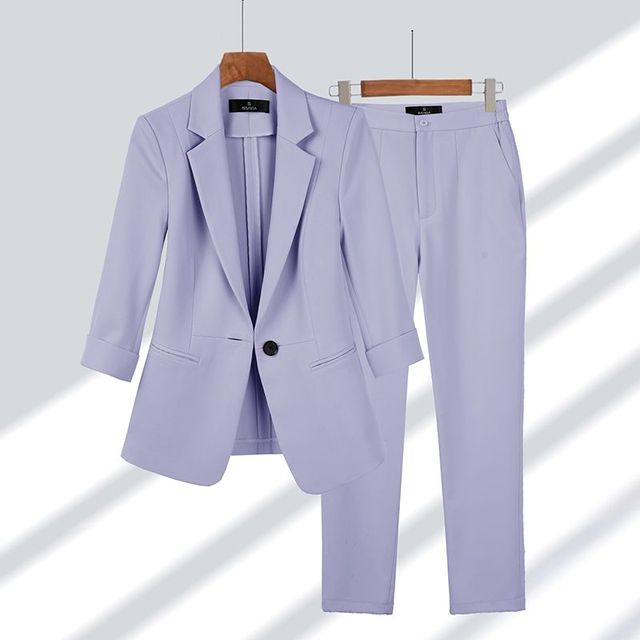 Two-Piece Ladies Suit - Elise-Purple-S-State of Style