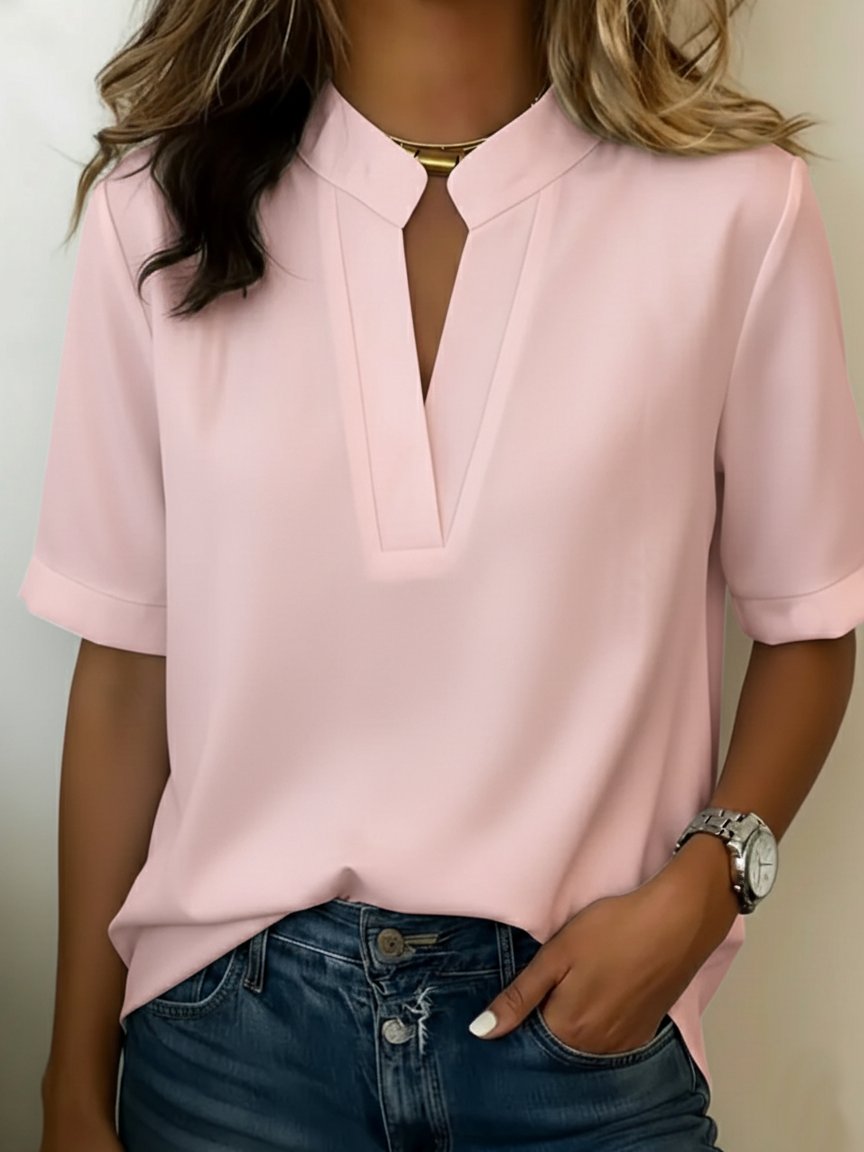 Winifred │ Women's V-Neck Short Sleeve Blouse For Summer