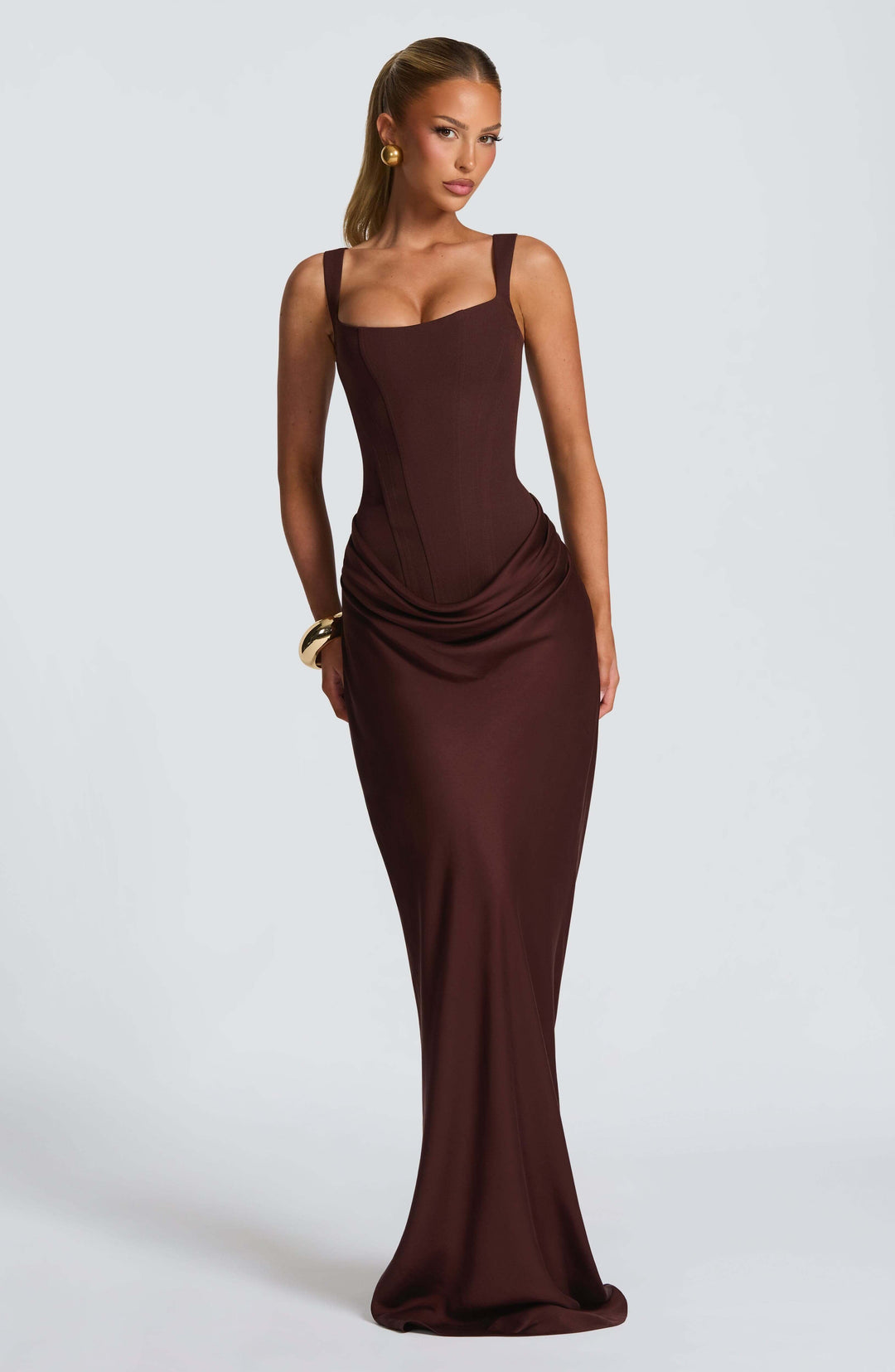 Xiomara │ Women's Sleeveless Bodycon Maxi Wedding Guest Dress With Scoop Neck