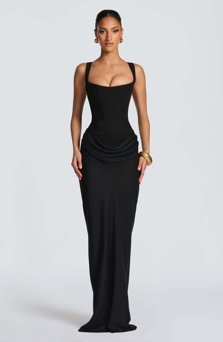 Xiomara │ Women's Sleeveless Bodycon Maxi Wedding Guest Dress With Scoop Neck
