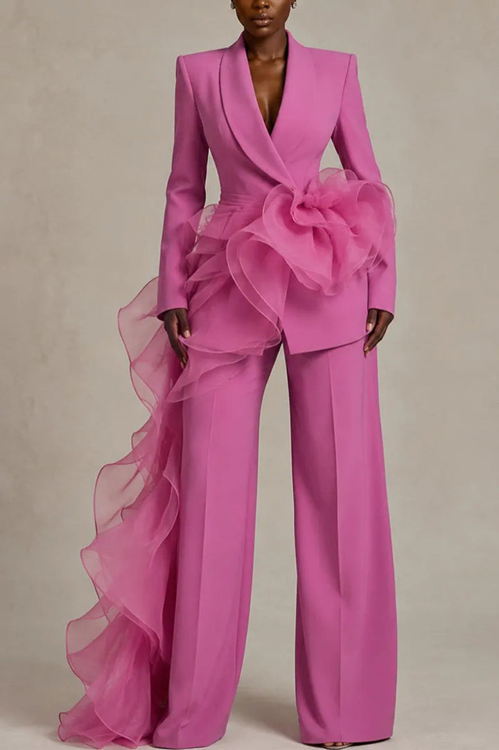 Estelle │ Women's Asymmetrical Ruffle Suit