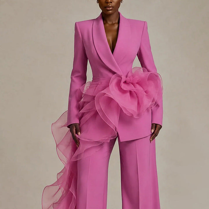 Estelle │ Women's Asymmetrical Ruffle Suit
