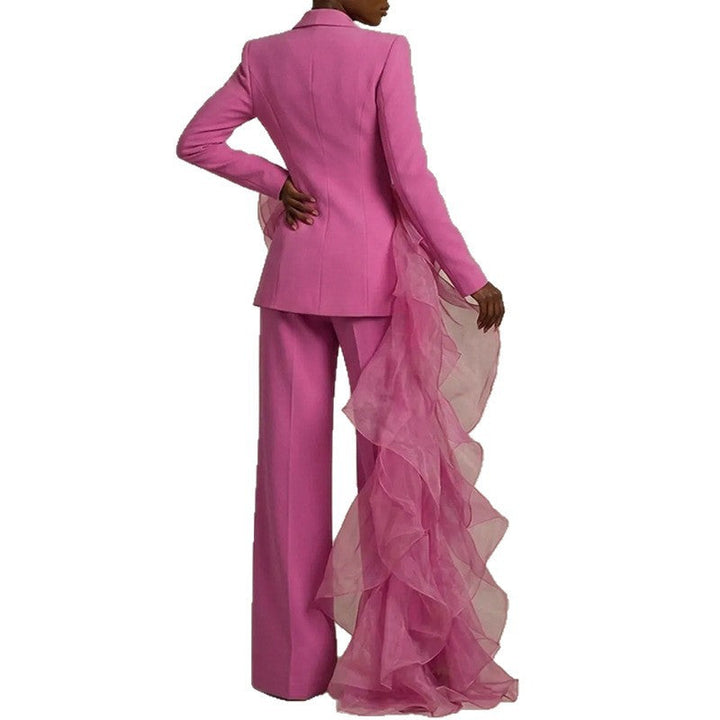 Estelle │ Women's Asymmetrical Ruffle Suit