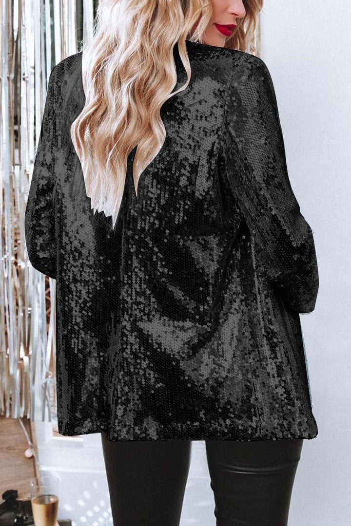 Hilda │ Women's Sequin Blazer With Front Button Closure