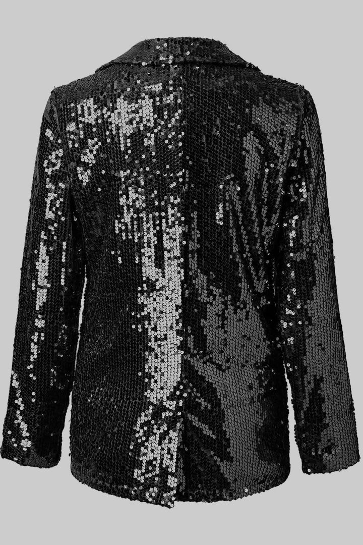 Hilda │ Women's Sequin Blazer With Front Button Closure