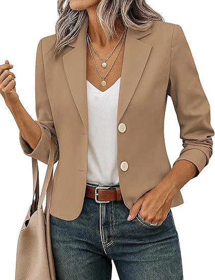 Rosamund │ Women's Tailored Blazer With Decorative Buttons And Three-Quarter Sleeves