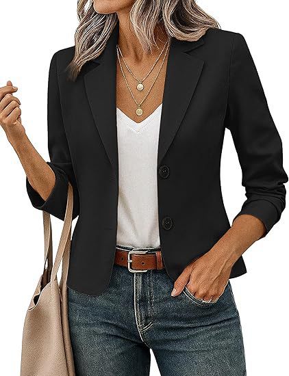 Rosamund │ Women's Tailored Blazer With Decorative Buttons And Three-Quarter Sleeves