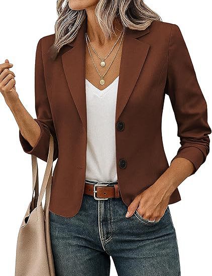 Rosamund │ Women's Tailored Blazer With Decorative Buttons And Three-Quarter Sleeves
